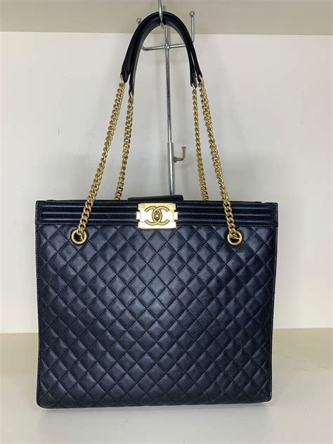 chanel quilted boy tote